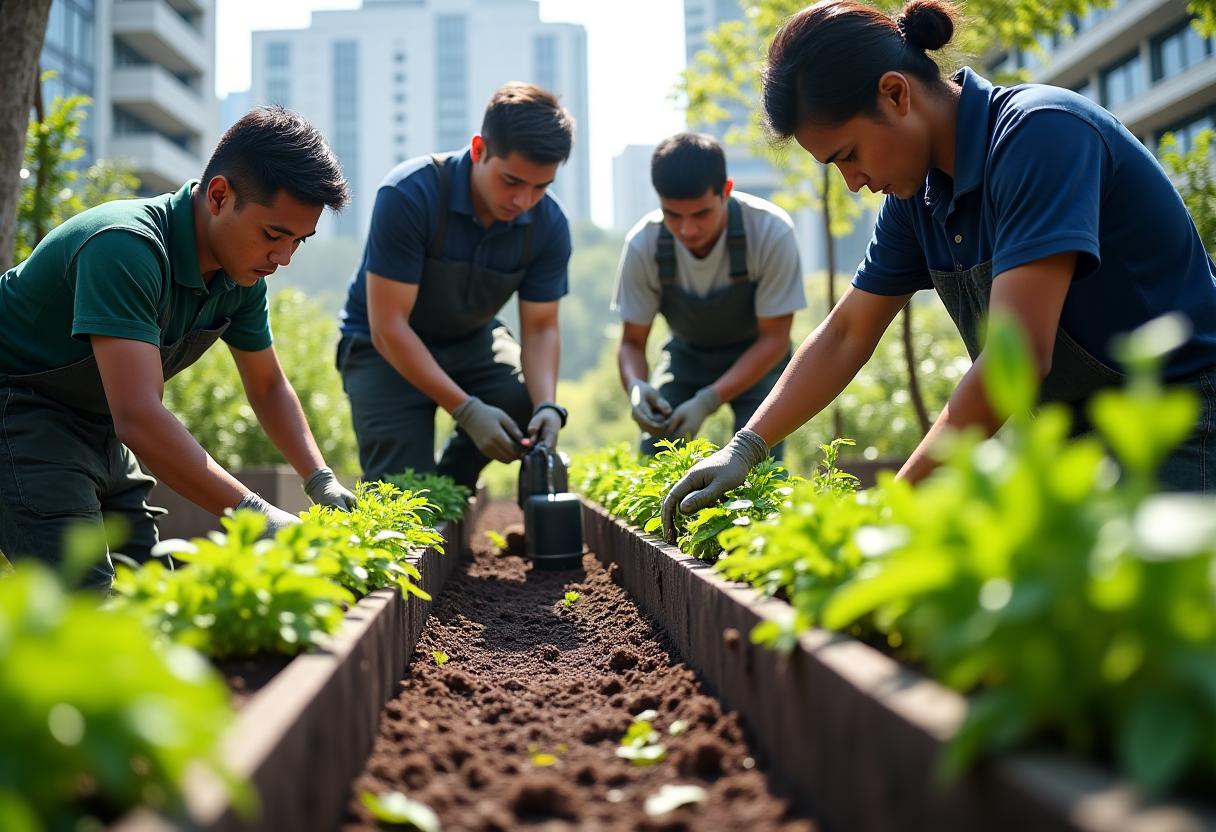 Professional garden installation process