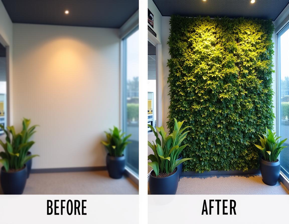 Vertical garden transformation sa office space